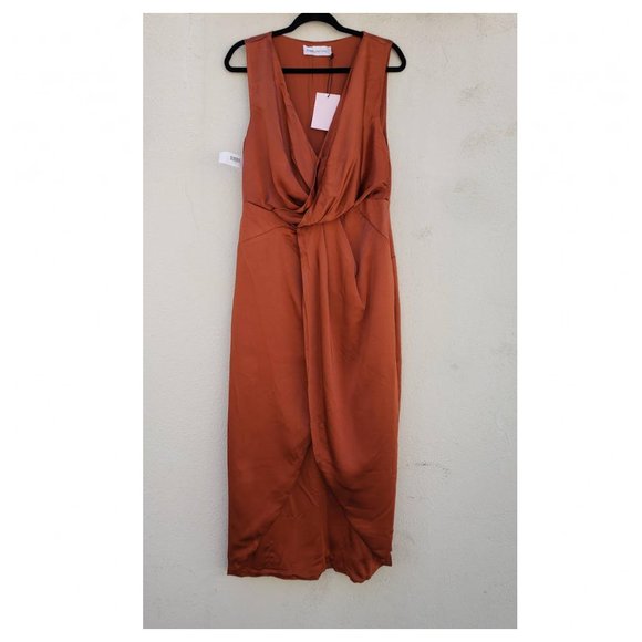 Fame and Partners Rust High Low Dress - Picture 2 of 7
